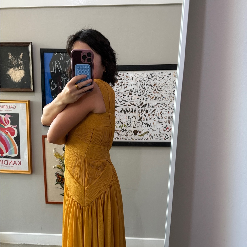 Tadashi Shoji Mustard Strapless Gown - Picture 7 of 7